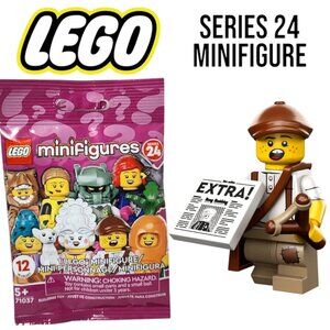NEW - SEALED Lego Series 24 Minifigure 71037 Collectible Newspaper Kid Boy Retro